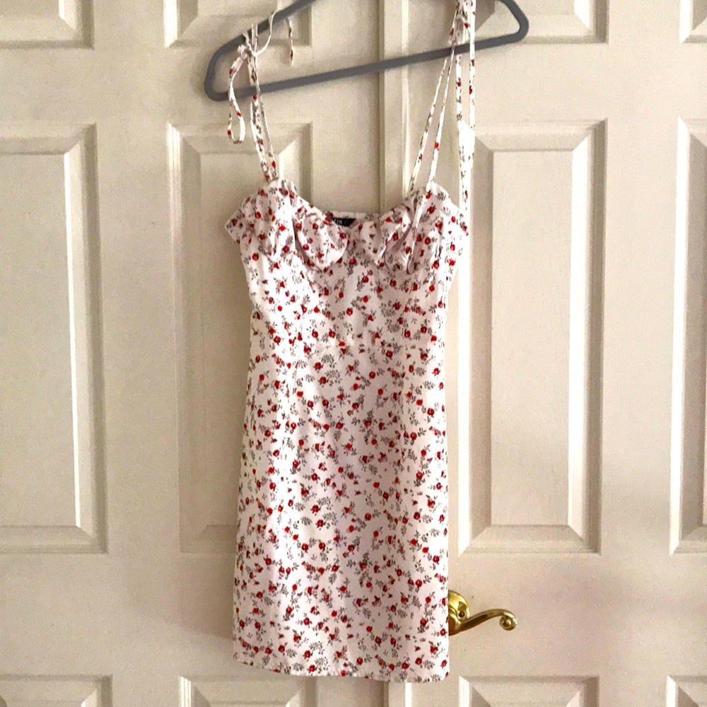 White floral sun dress